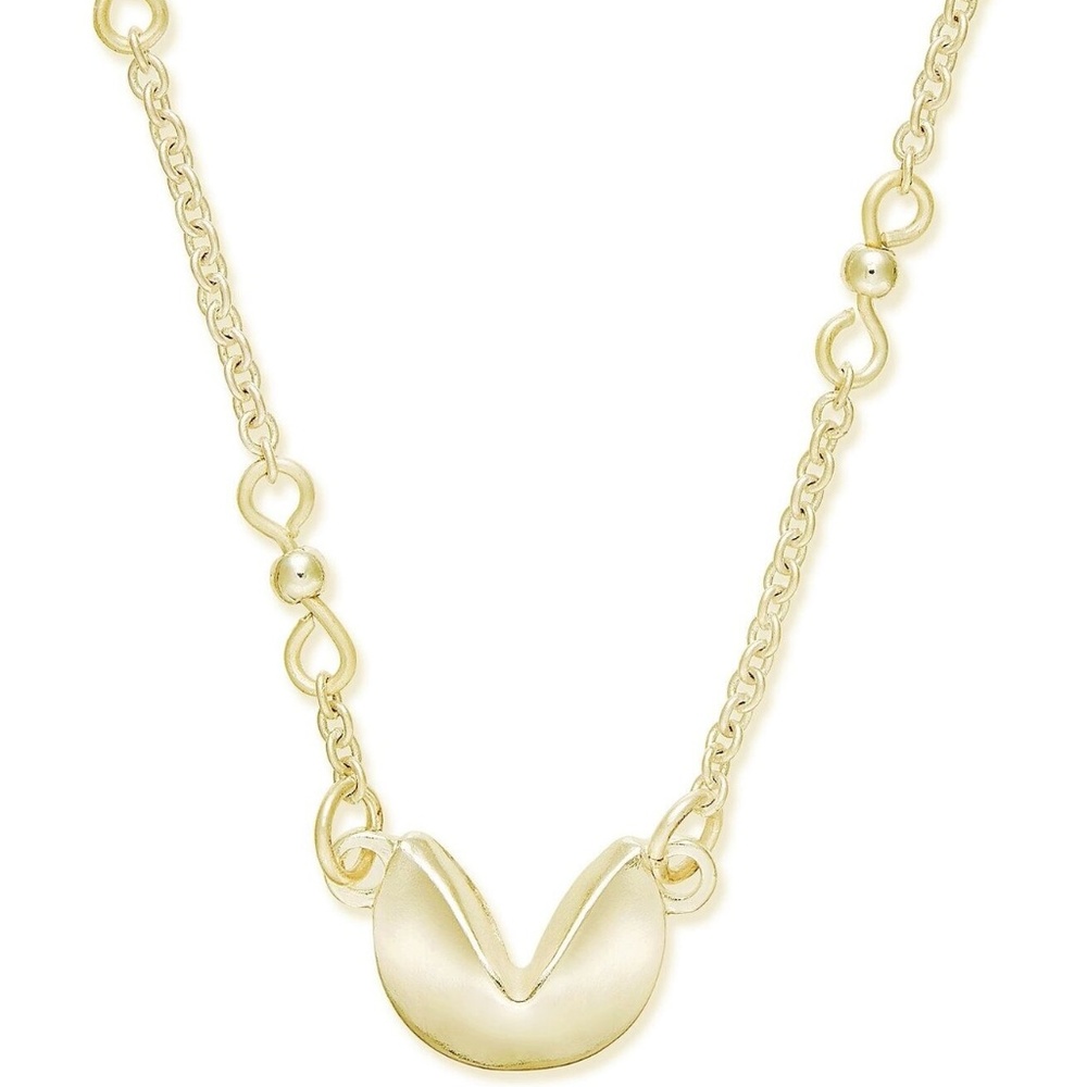 INSPIRED LIFE FORTUNE COOKIE GOLD TONE NECKLACE